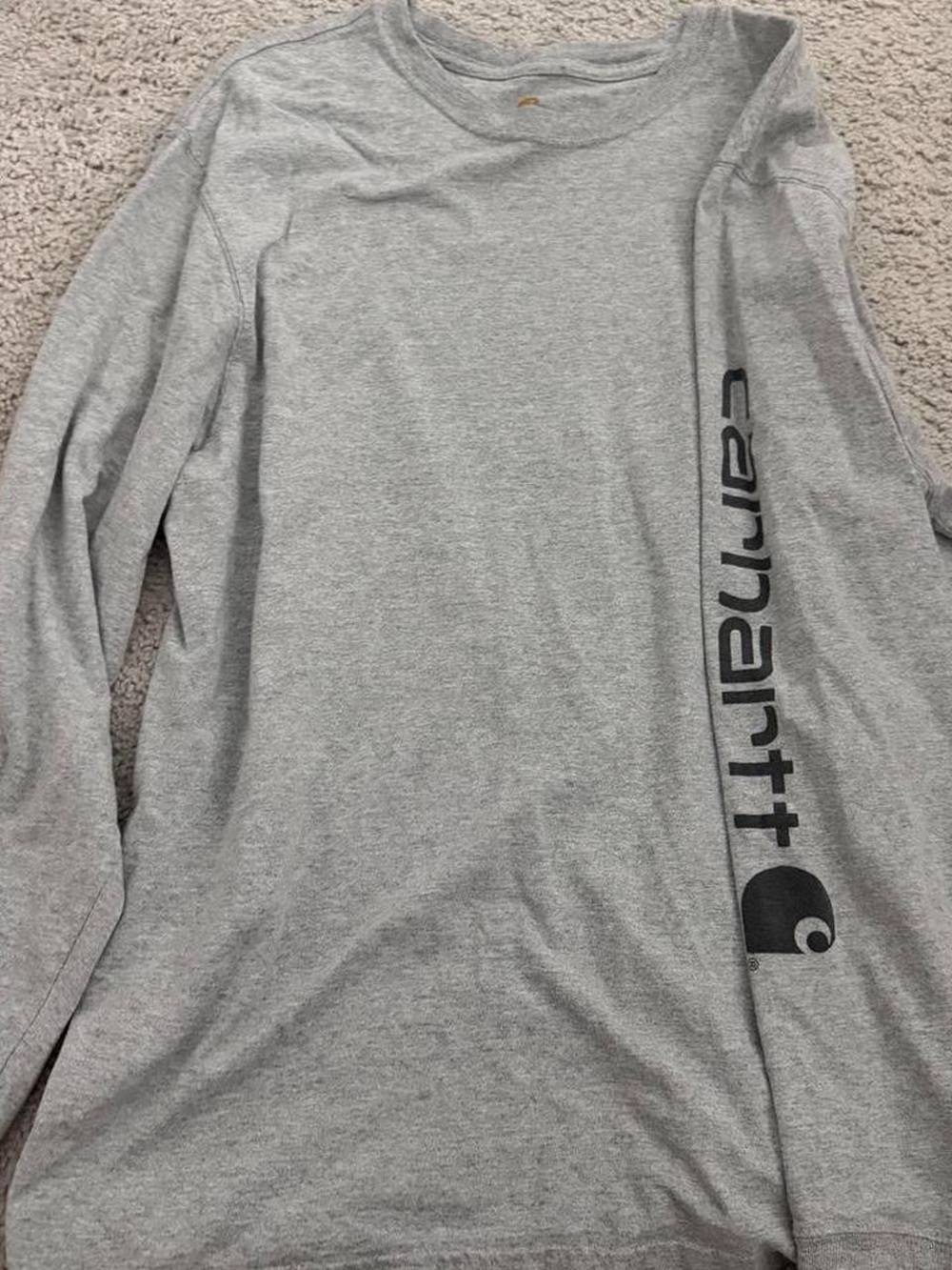 Carhartt Long Sleeve Tee in Heather Gray with Black Logo